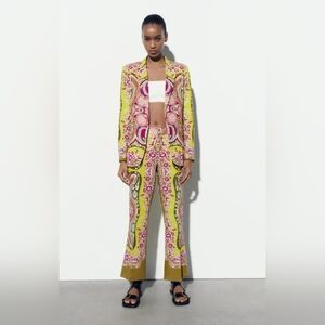 Zara Linen Paisley Pants (XS)